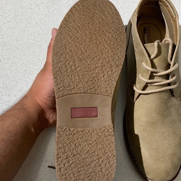 New Mens Suede Beige Dress Shoes with laces, comfort insoles size 12 - Picture 3 of 13